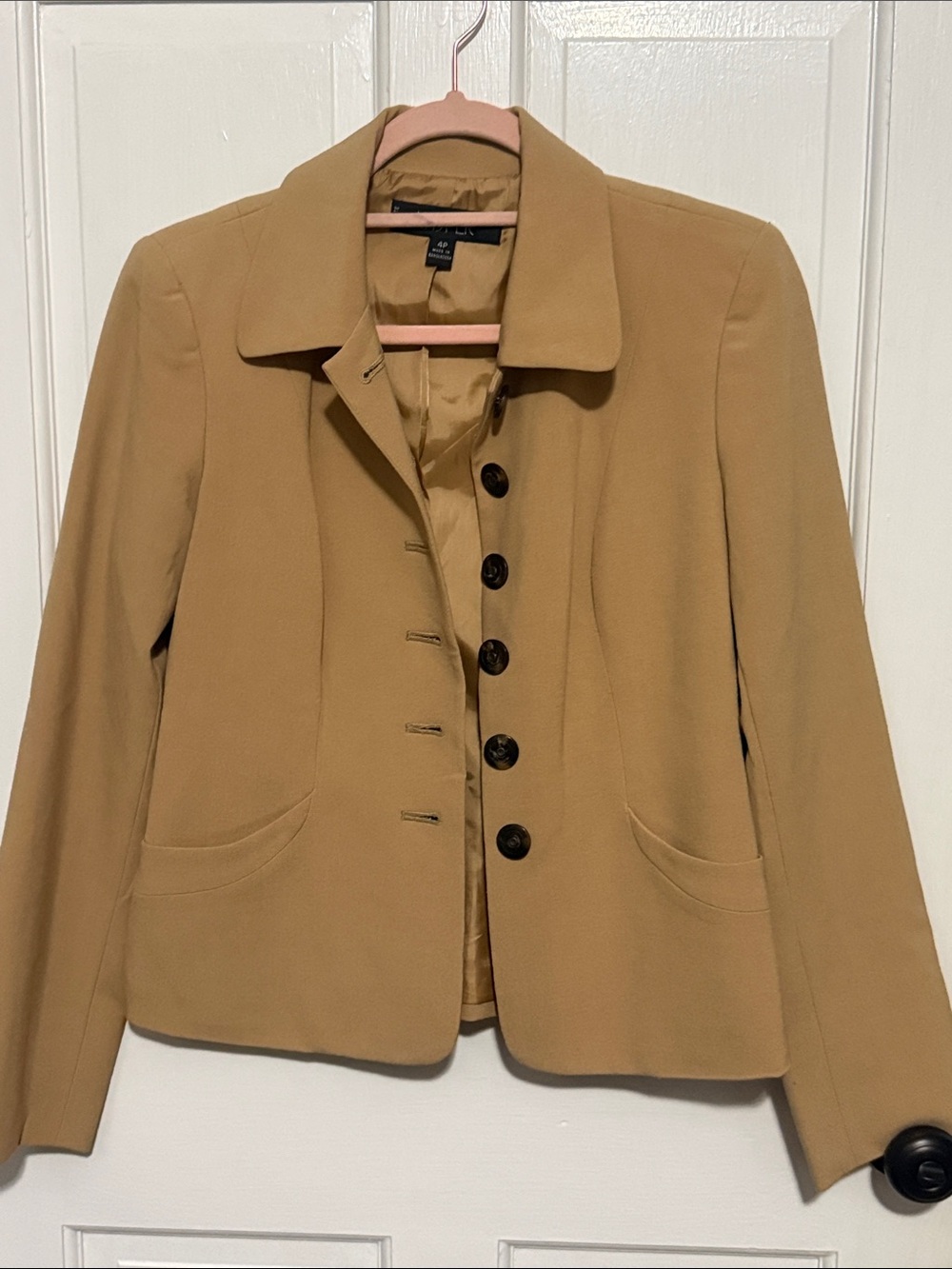 Kasper Women's Camel Blazer with Button Front